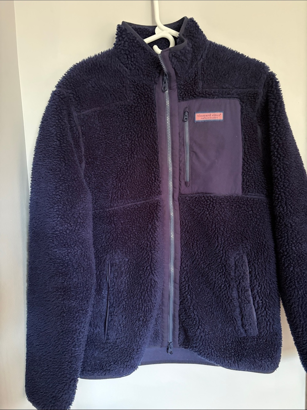 Vineyard Vines Dark Navy Plush Sherpa Zip Jacket